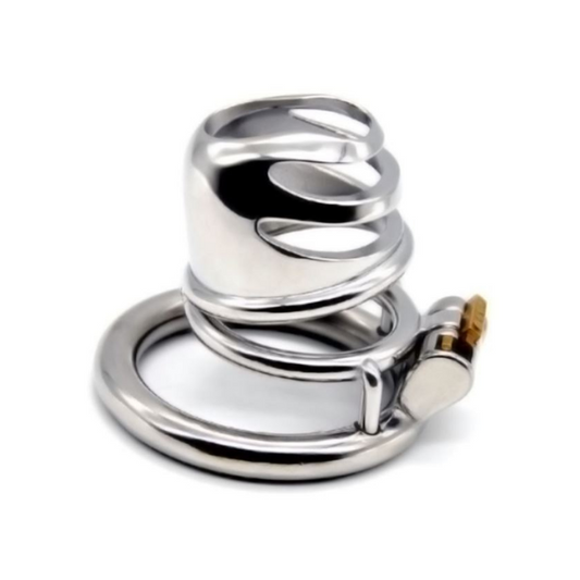 Cage de chasteté en acier avec grande bouche d'urine (1,54")