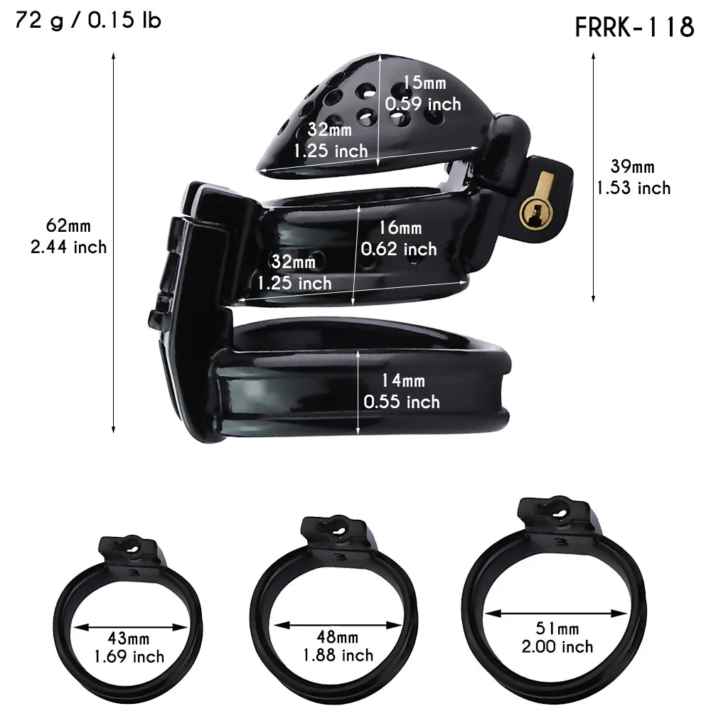 Breathable Plastic Chastity Cage with Dual Locks