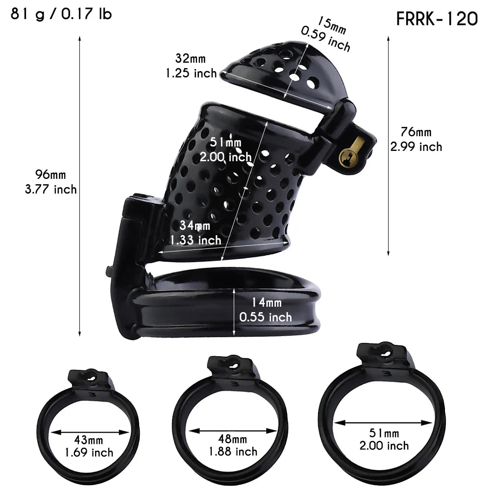 Breathable Plastic Chastity Cage with Dual Locks