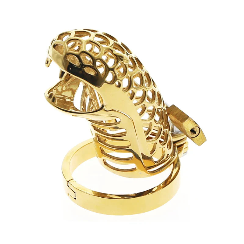 NEU Peniskäfig aus 24 Karat Gold 316 Edelstahl