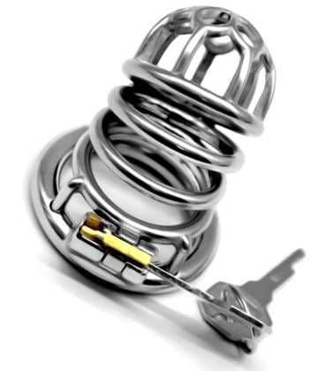 Cage de chasteté en acier à longue balle