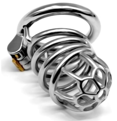 Cage de chasteté en acier à longue balle