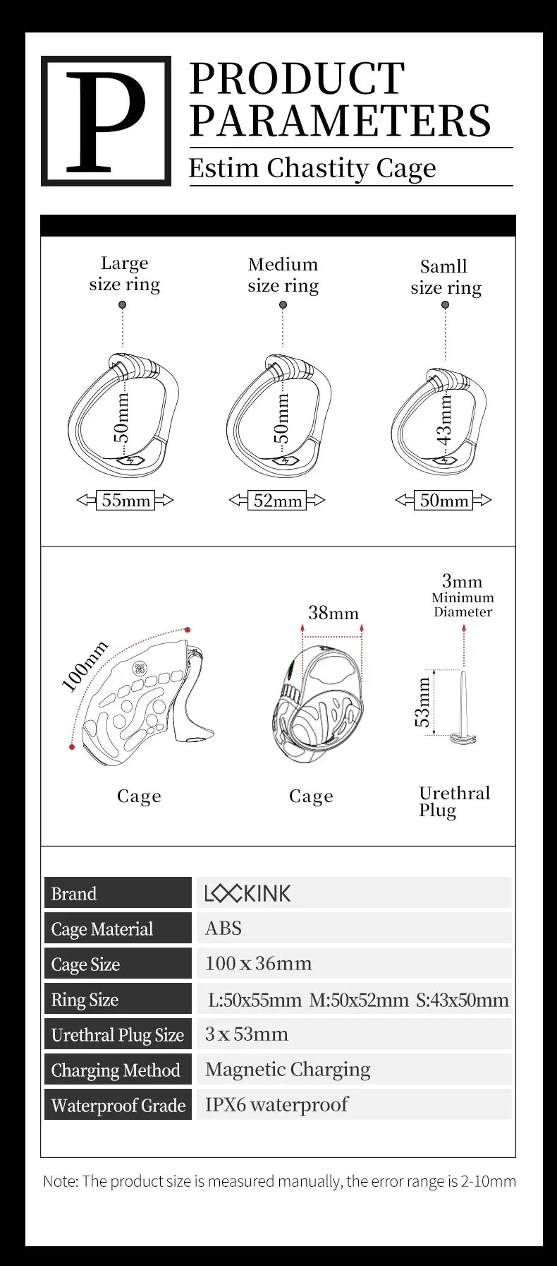 Electric Shock Vibrating Penis Chastity Cage