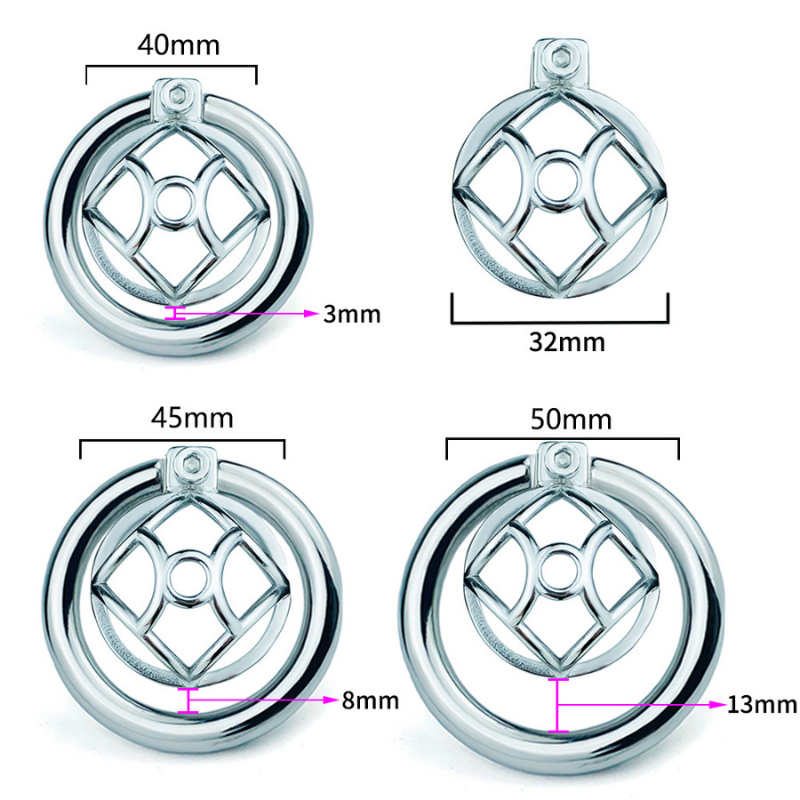 Cage de chasteté en acier Mini Cell (1,02")