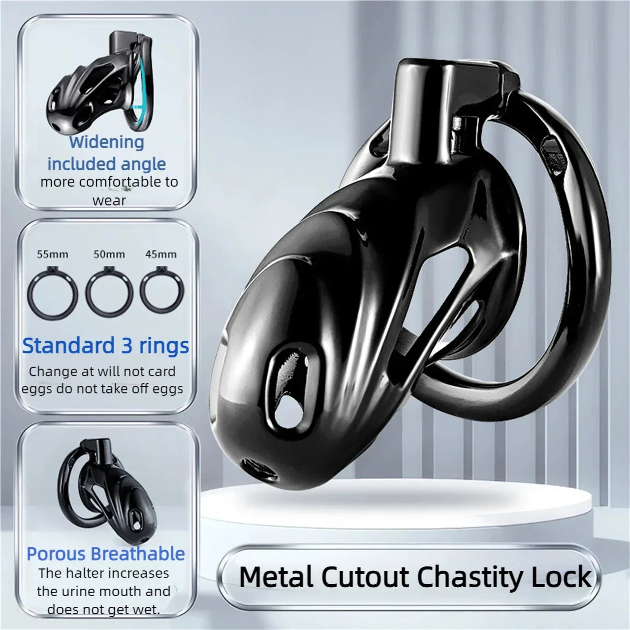 Black Metal Chastity Lock