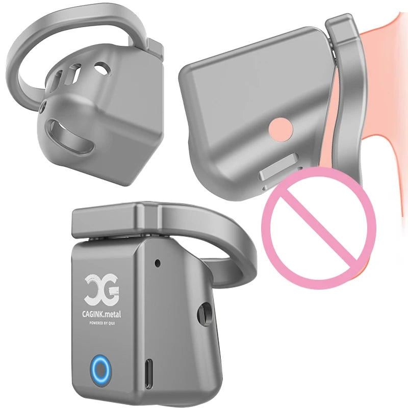 Qiui Cagink Metal All-metal Micro Bluetooth Chastity Cage 30