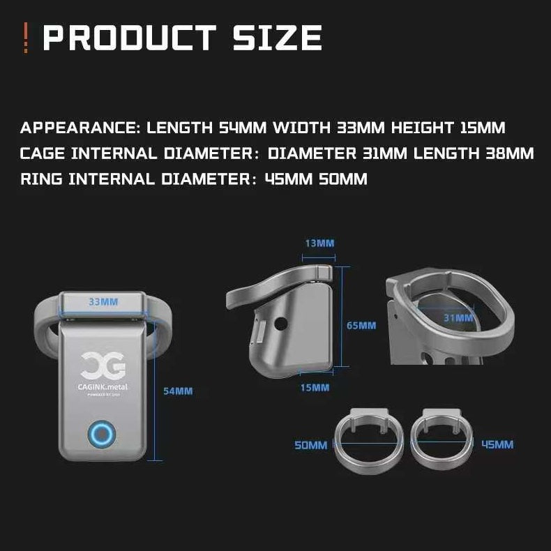 Qiui Cagink Metal All-metal Micro Bluetooth Chastity Cage 41