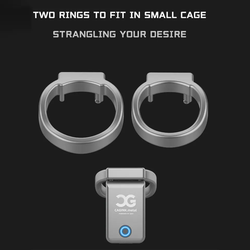 Qiui Cagink Metal All-metal Micro Bluetooth Chastity Cage 40
