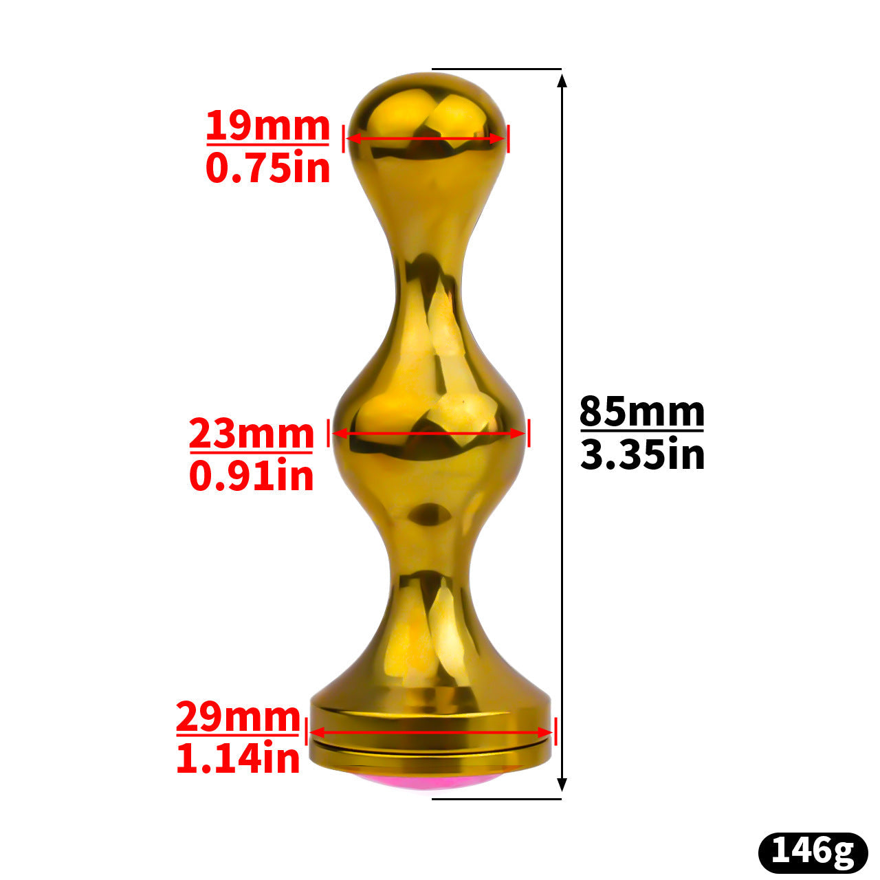 Golden Short Smooth Stainless Steel Cobra Chastity Cage
