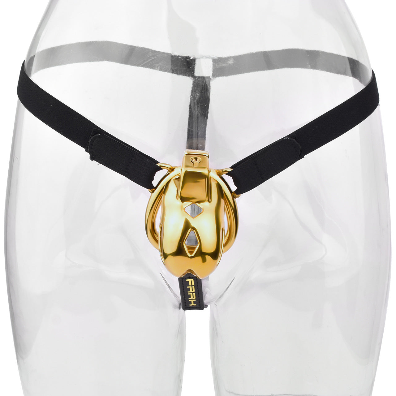 Golden Short Smooth Stainless Steel Cobra Chastity Cage
