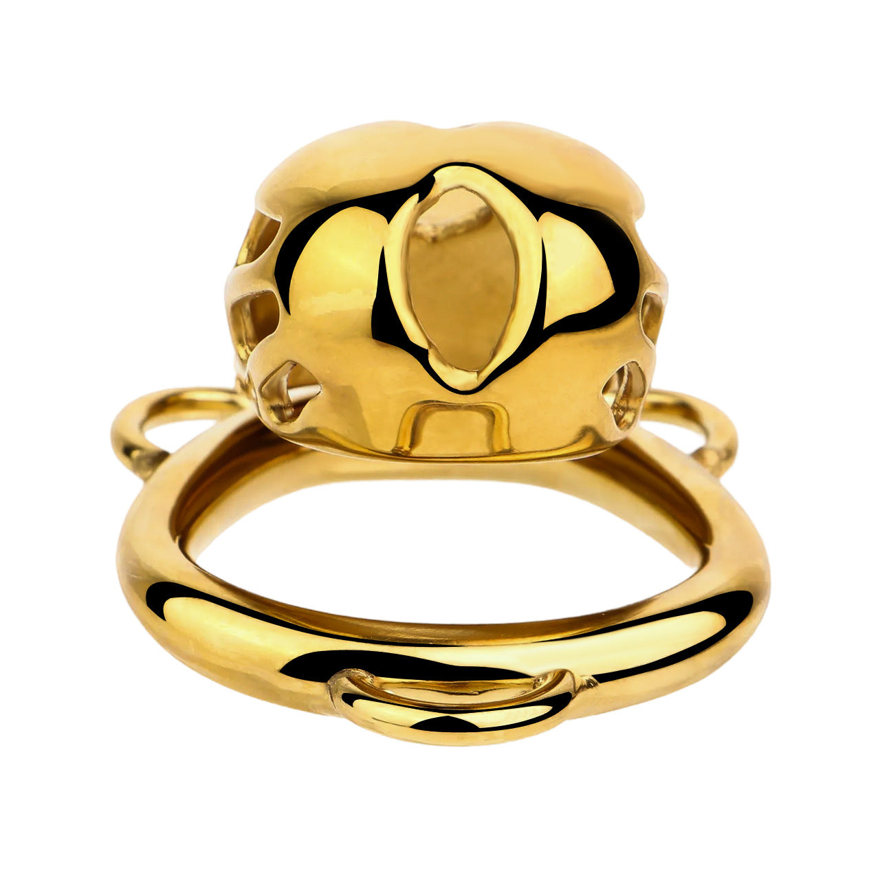 Golden Short Smooth Stainless Steel Cobra Chastity Cage