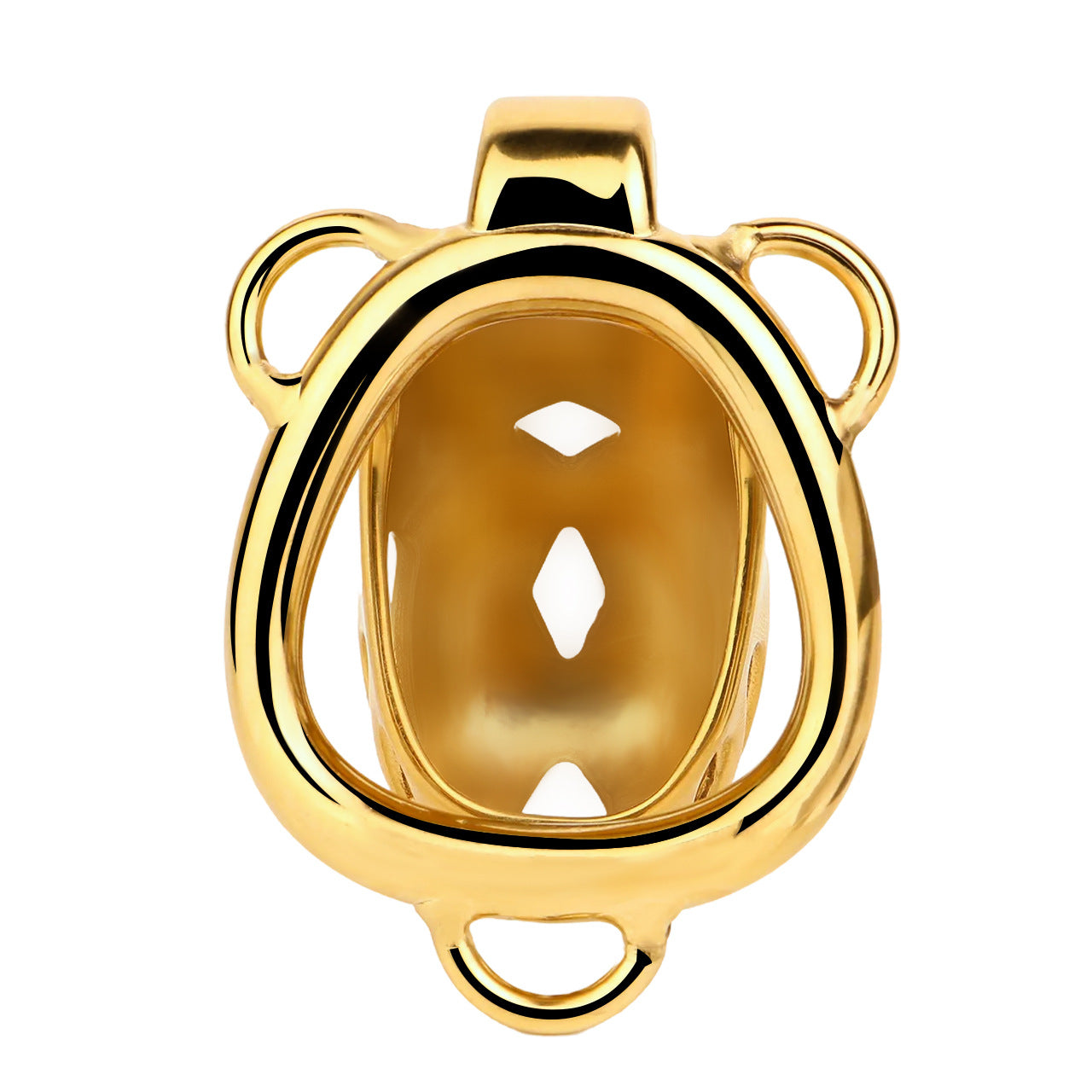 Golden Short Smooth Stainless Steel Cobra Chastity Cage