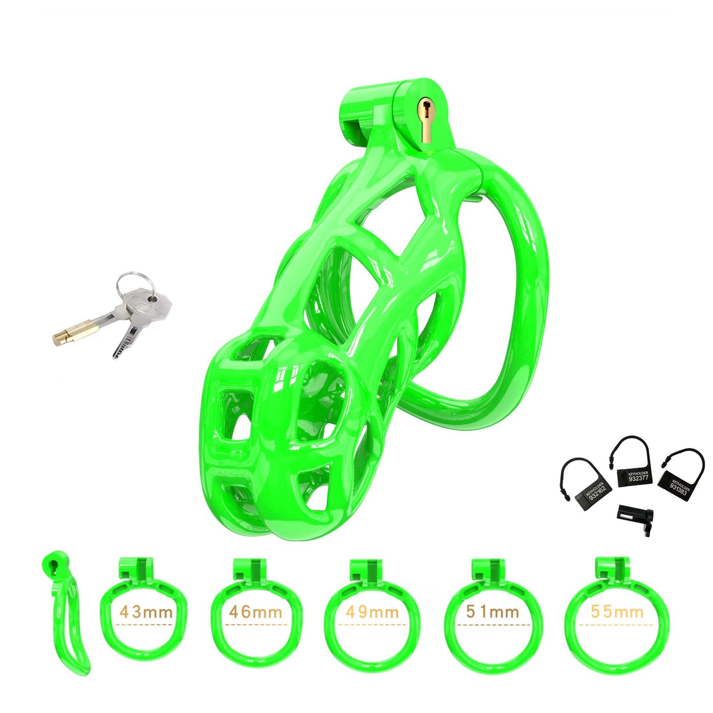 Standard Green Cobra Male Chastity Cage