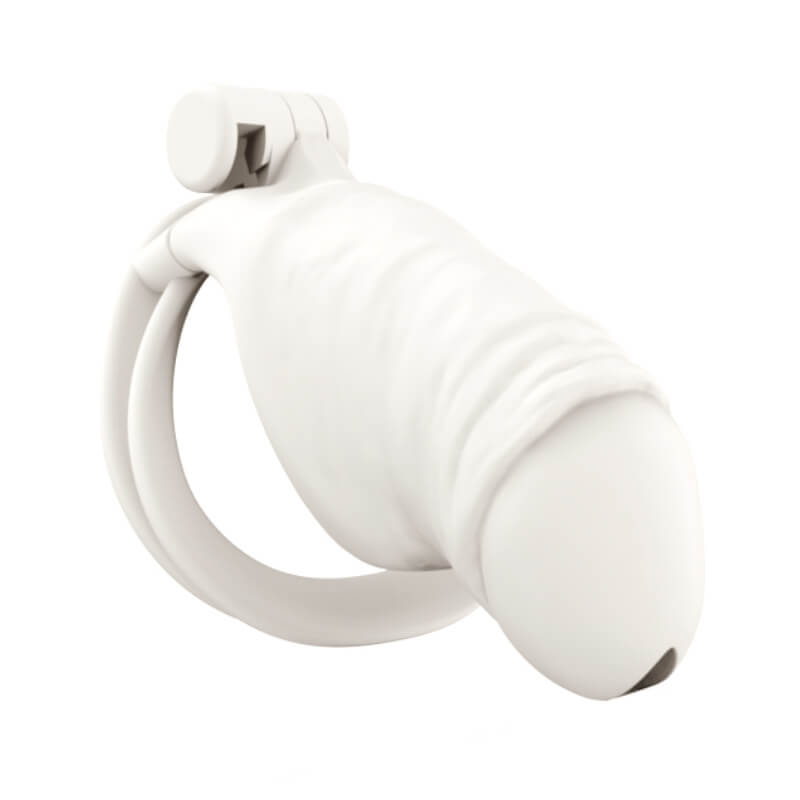 Men's Simulated Penis White Chastity Cage