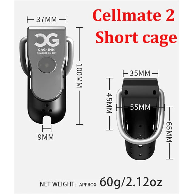 QIUI Cellmate 2 Cock Cage APP Remote Control Electric Shock Penis Cage