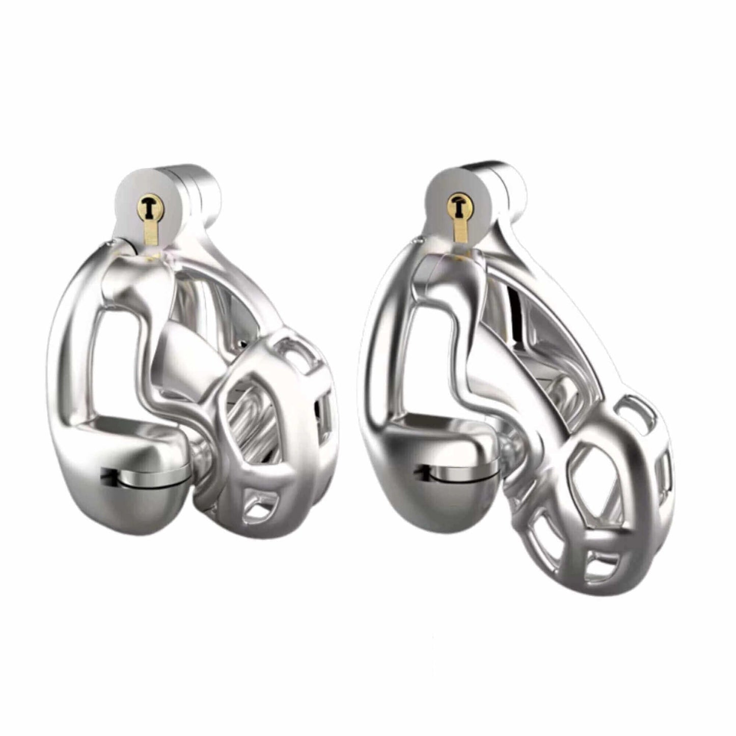 Stainless Steel Double-Lock Mamba Chastity Cage
