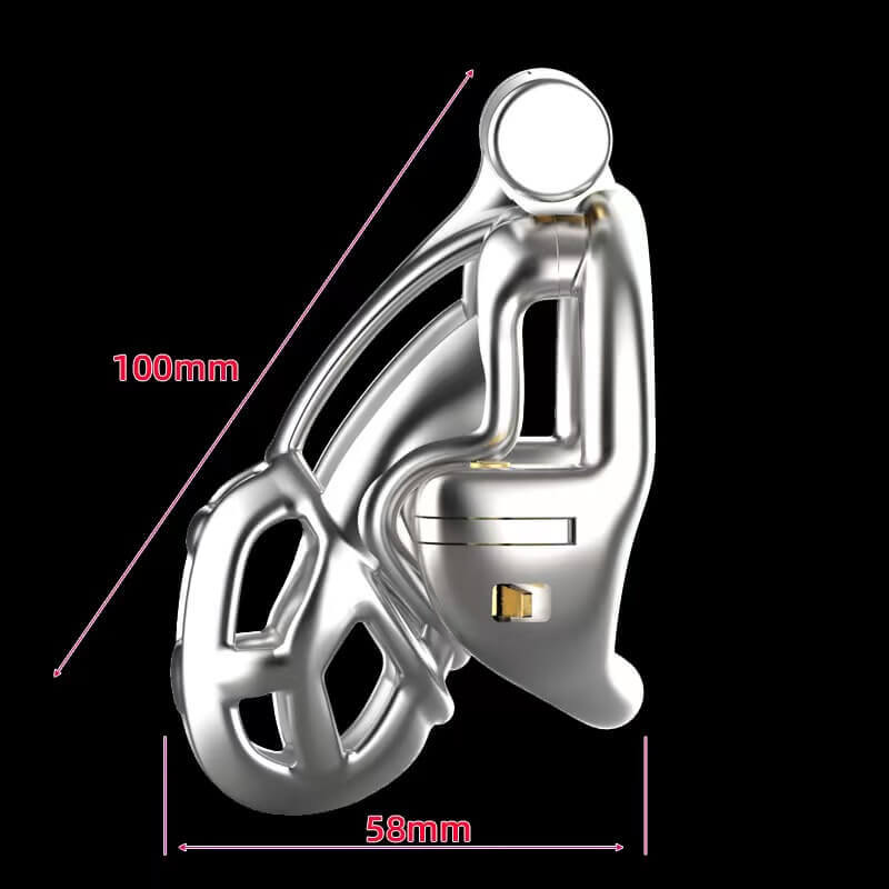 Stainless Steel Double-Lock Mamba Chastity Cage