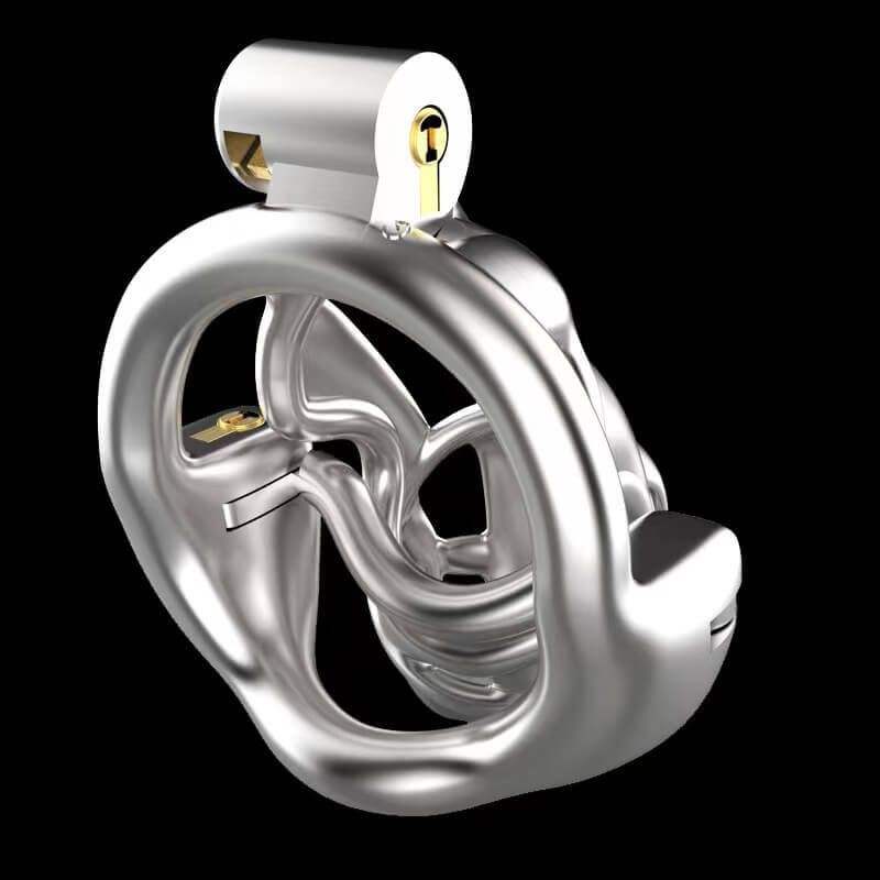 Stainless Steel Double-Lock Mamba Chastity Cage