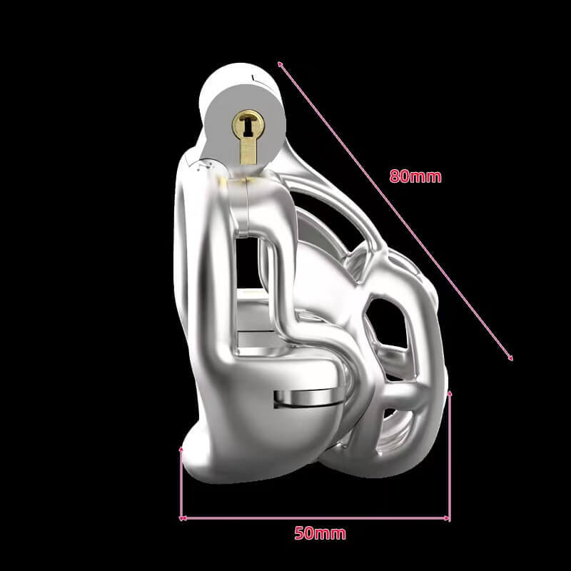 Stainless Steel Double-Lock Mamba Chastity Cage
