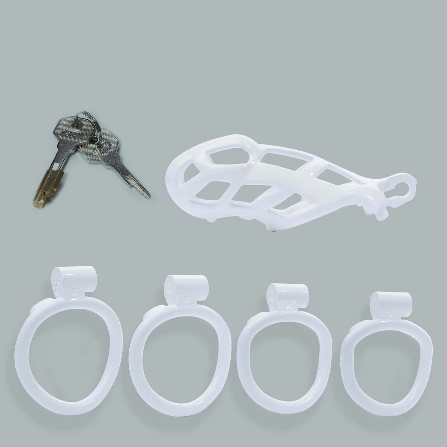 Standard Cobra Male Chastity Cage With 4 Rings White