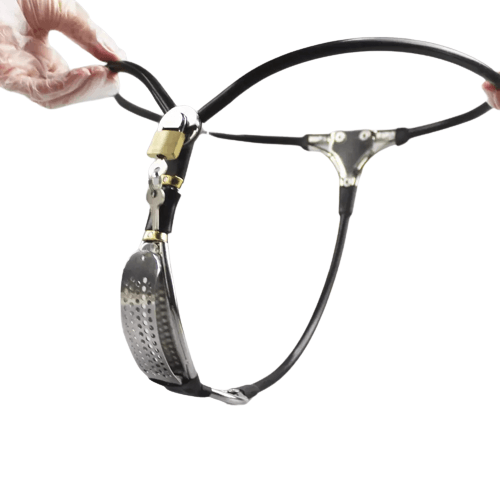 Ceinture de chasteté invisible en acier inoxydable et silicone Famale