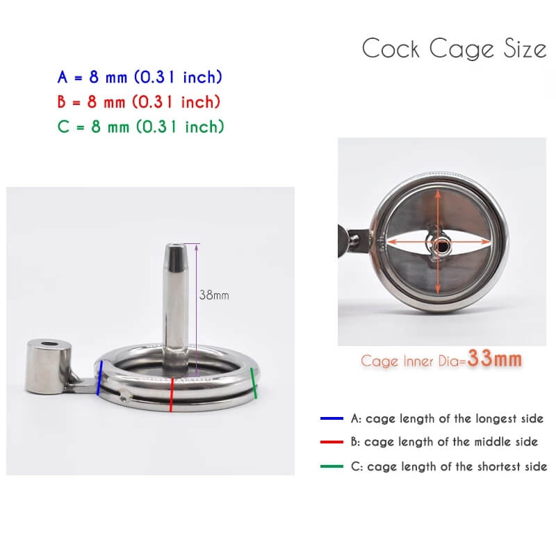 Cage de chasteté secrète à vis à bouton plat avec ceinture