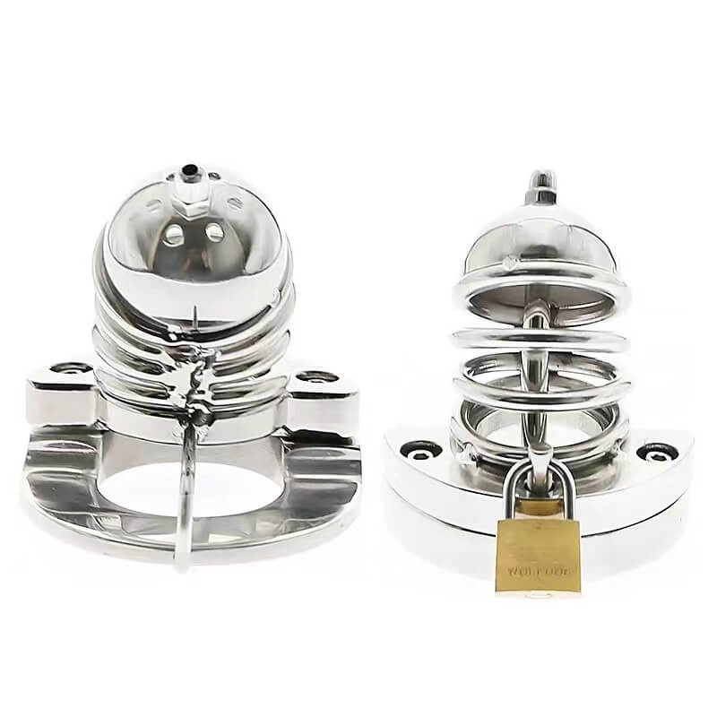 Cage de chasteté 2 en 1 en acier inoxydable