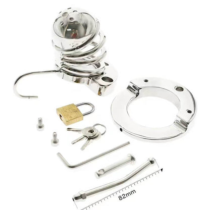 Cage de chasteté 2 en 1 en acier inoxydable