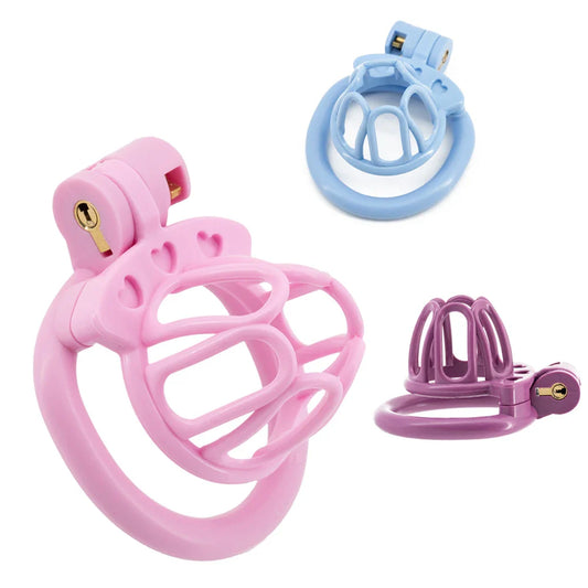 Sissy Chastity Cage With 4 Rings