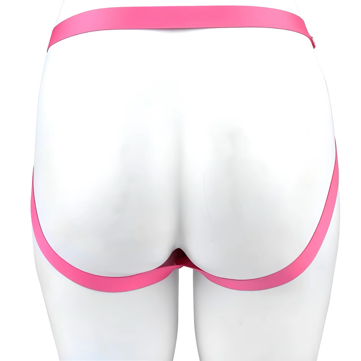 Pink three-way nylon support strap, rear view
