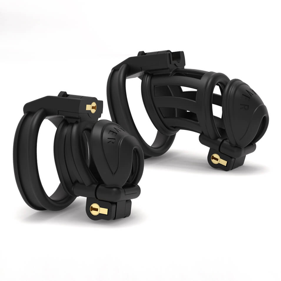 3D Doppelköpfiger Keuschheitskäfig mit 3 Ringen