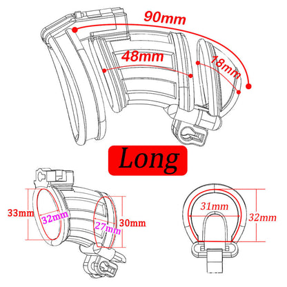 3D Doppelköpfiger Keuschheitskäfig mit 3 Ringen