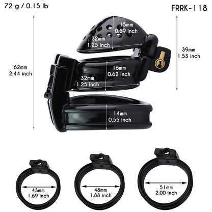 Breathable Plastic Chastity Cage with Dual Locks