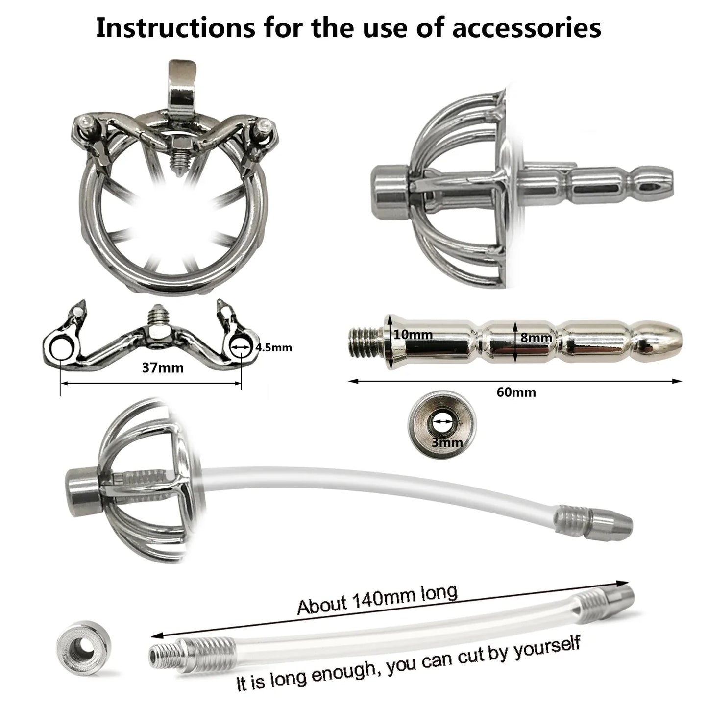 Dispositif de chasteté masculin plat en acier inoxydable de très petite taille