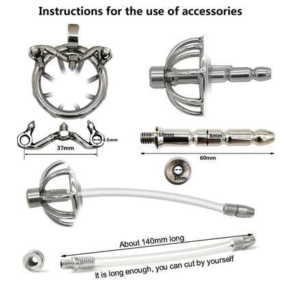 Dispositif de chasteté masculin plat en acier inoxydable de très petite taille