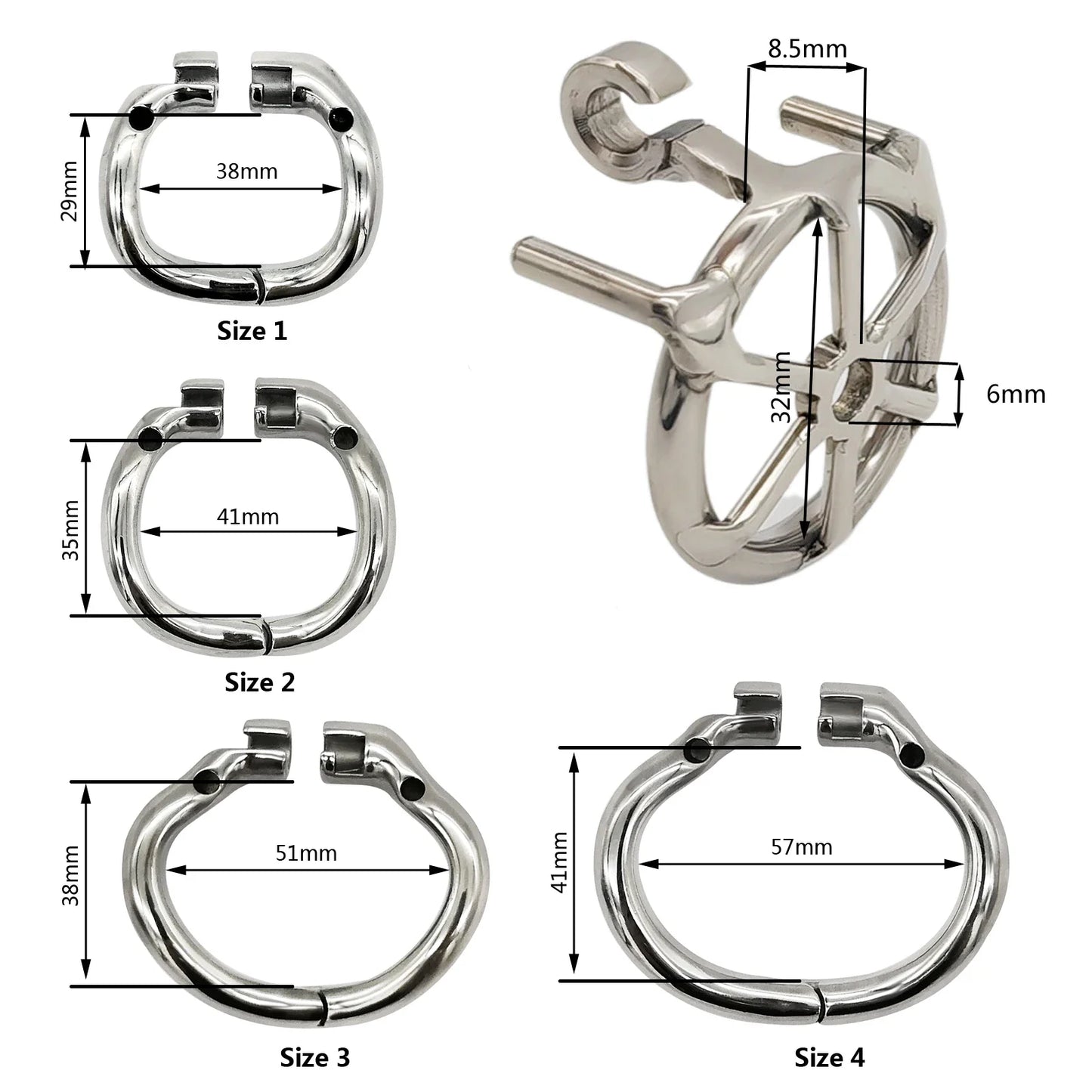 Dispositif de chasteté masculin plat en acier inoxydable de très petite taille