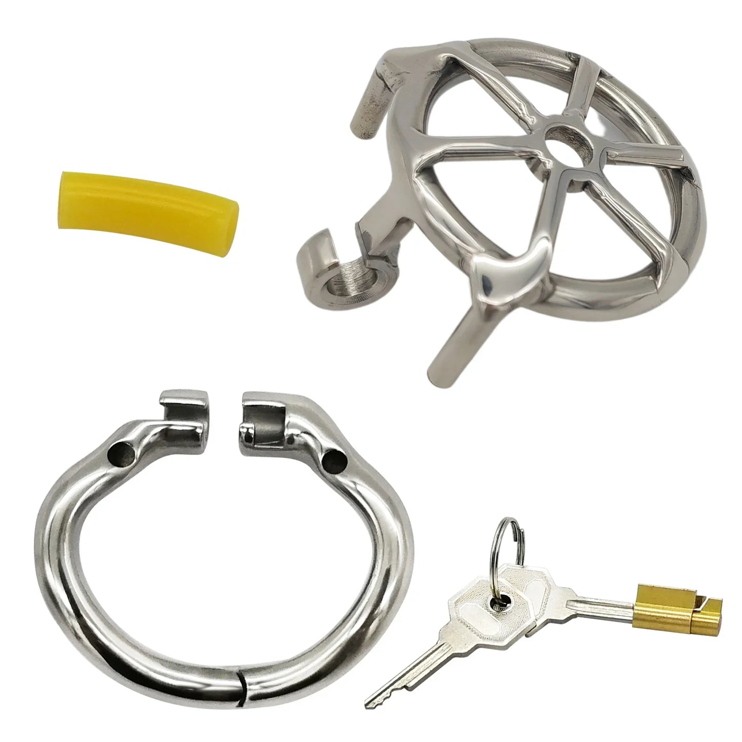 Dispositif de chasteté masculin plat en acier inoxydable de très petite taille