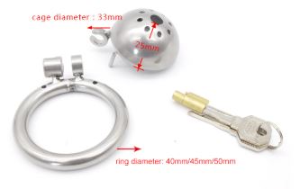Tiny Seal Prison Steel Chastity Cage 1" Long