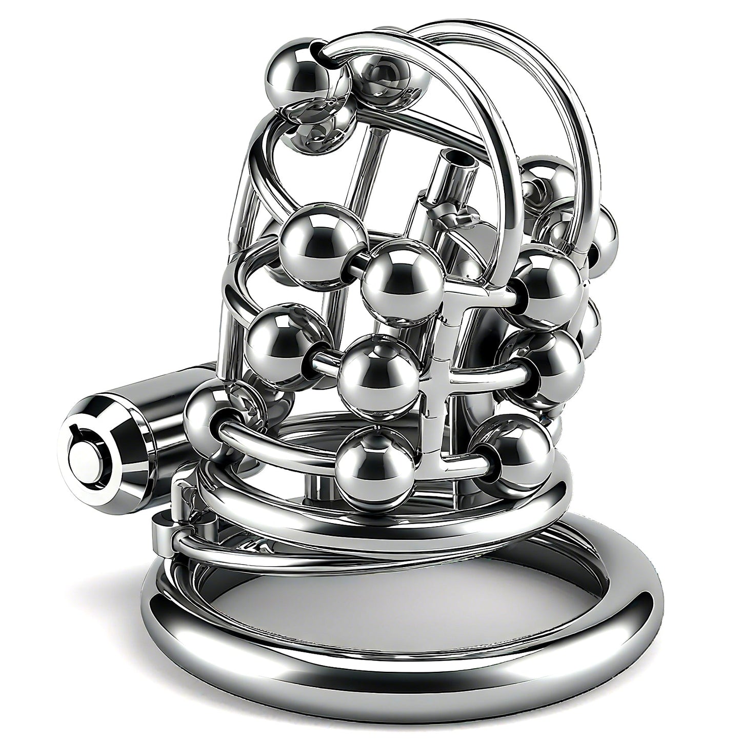 Stainless Steel Bead PA Chastity Cage 1
