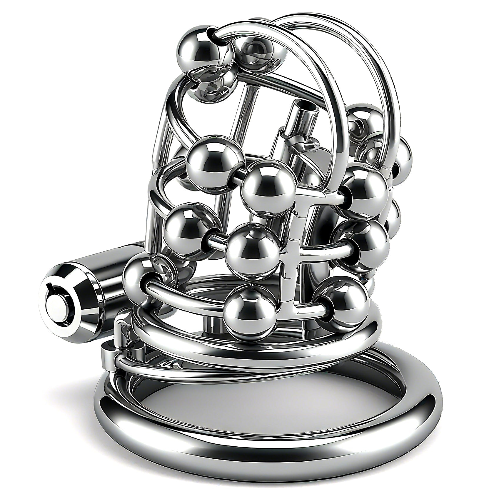 Stainless Steel Bead PA Chastity Cage 1