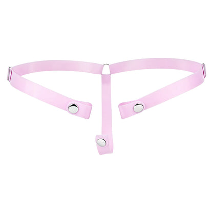 Light pink silicone support strap, front view with snap-fastening ends