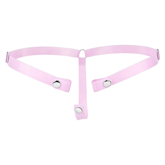 Light pink silicone support strap, front view with snap-fastening ends