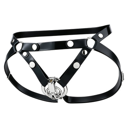 Angled view of black silicone belt; demonstration cage sold separately