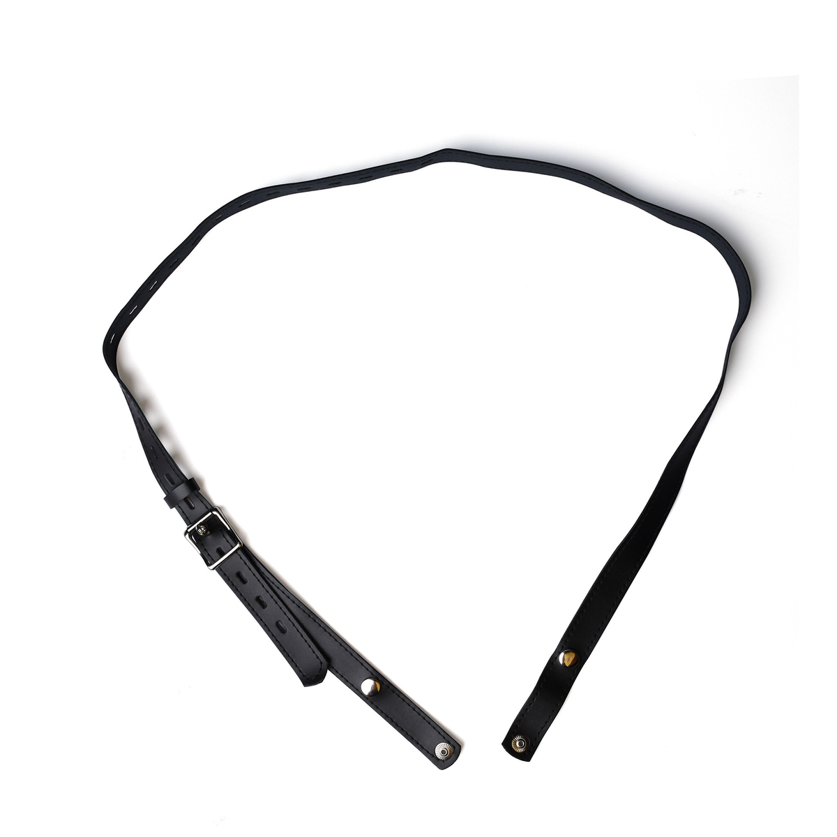 Black PU support belt opened into a loop