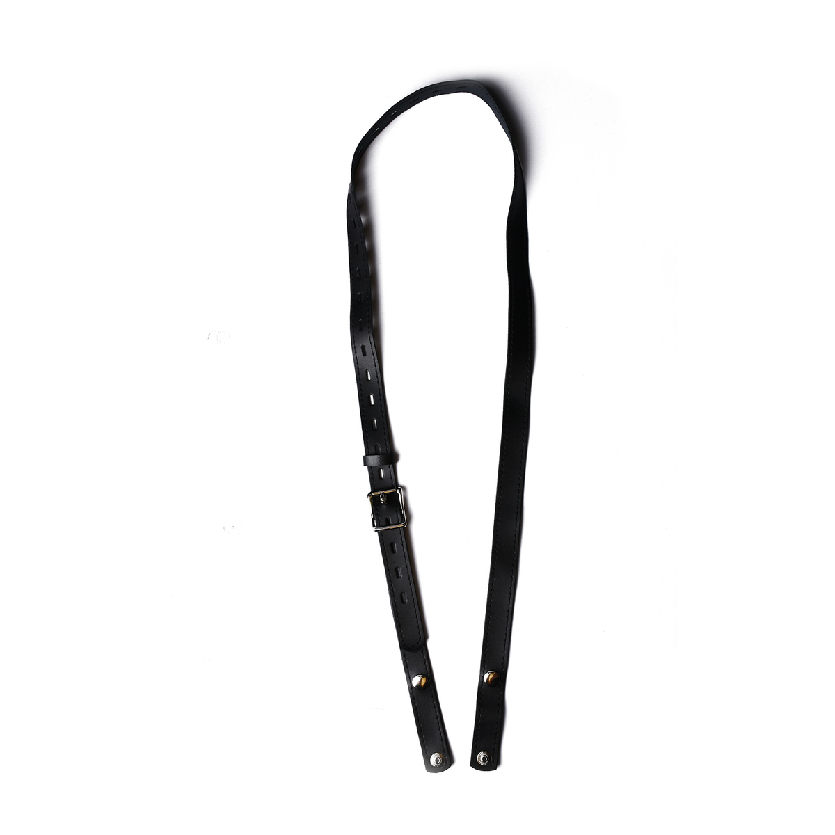 Full length of the black PU support belt with adjustment buckle
