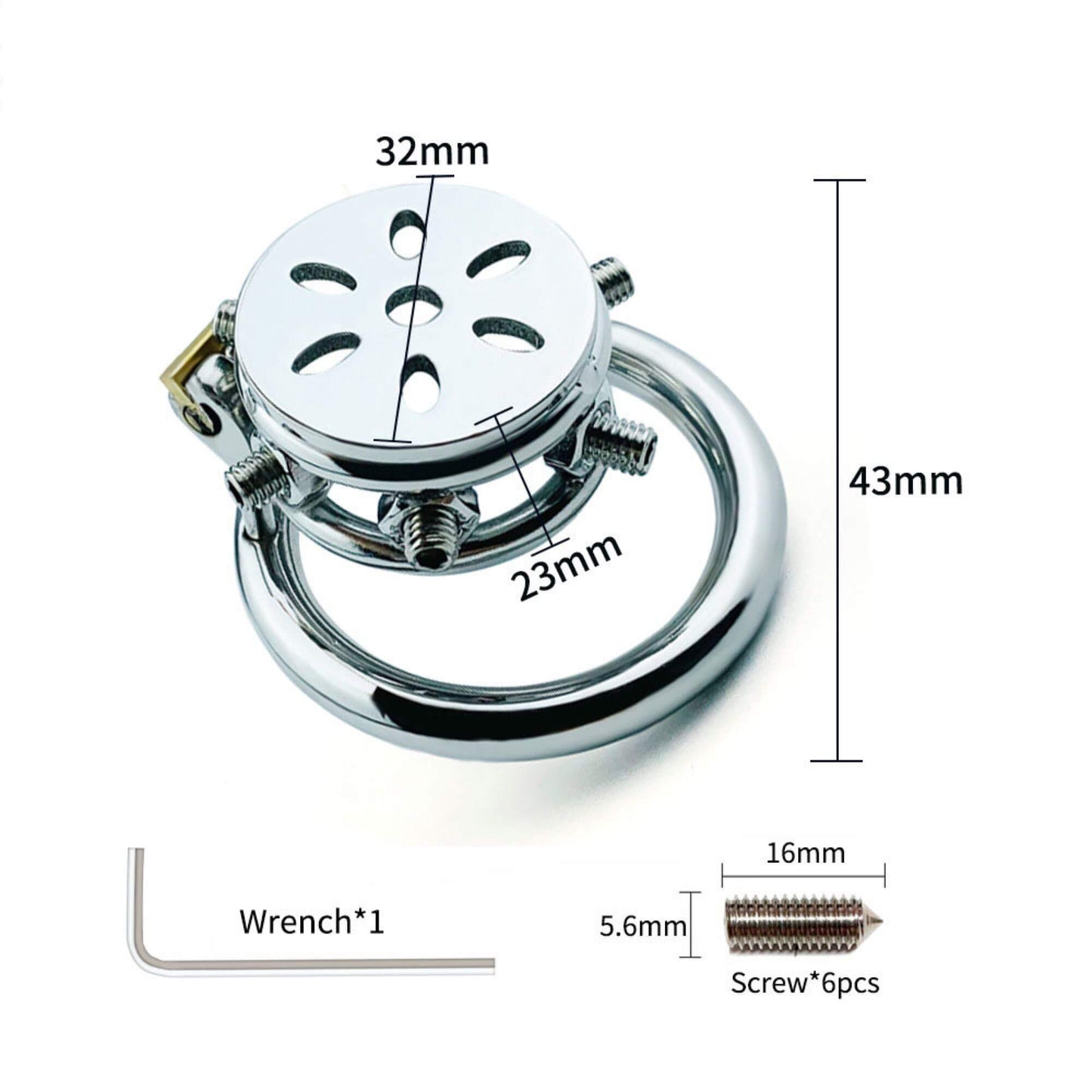 Flat Chastity Lock With Spikes