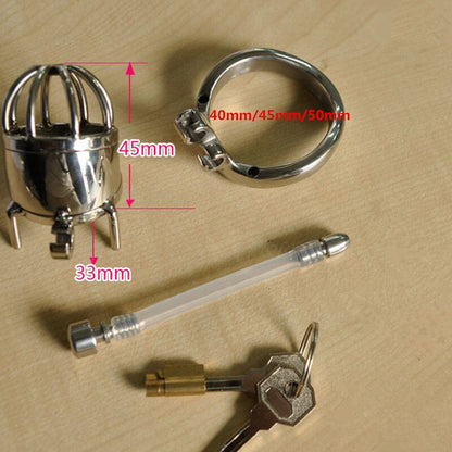 Keuschheitskäfig aus Metall, 4,5 cm lang