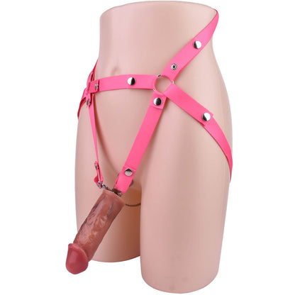 Flat Negative Chastity Cage With Silicone Realistic Dildo