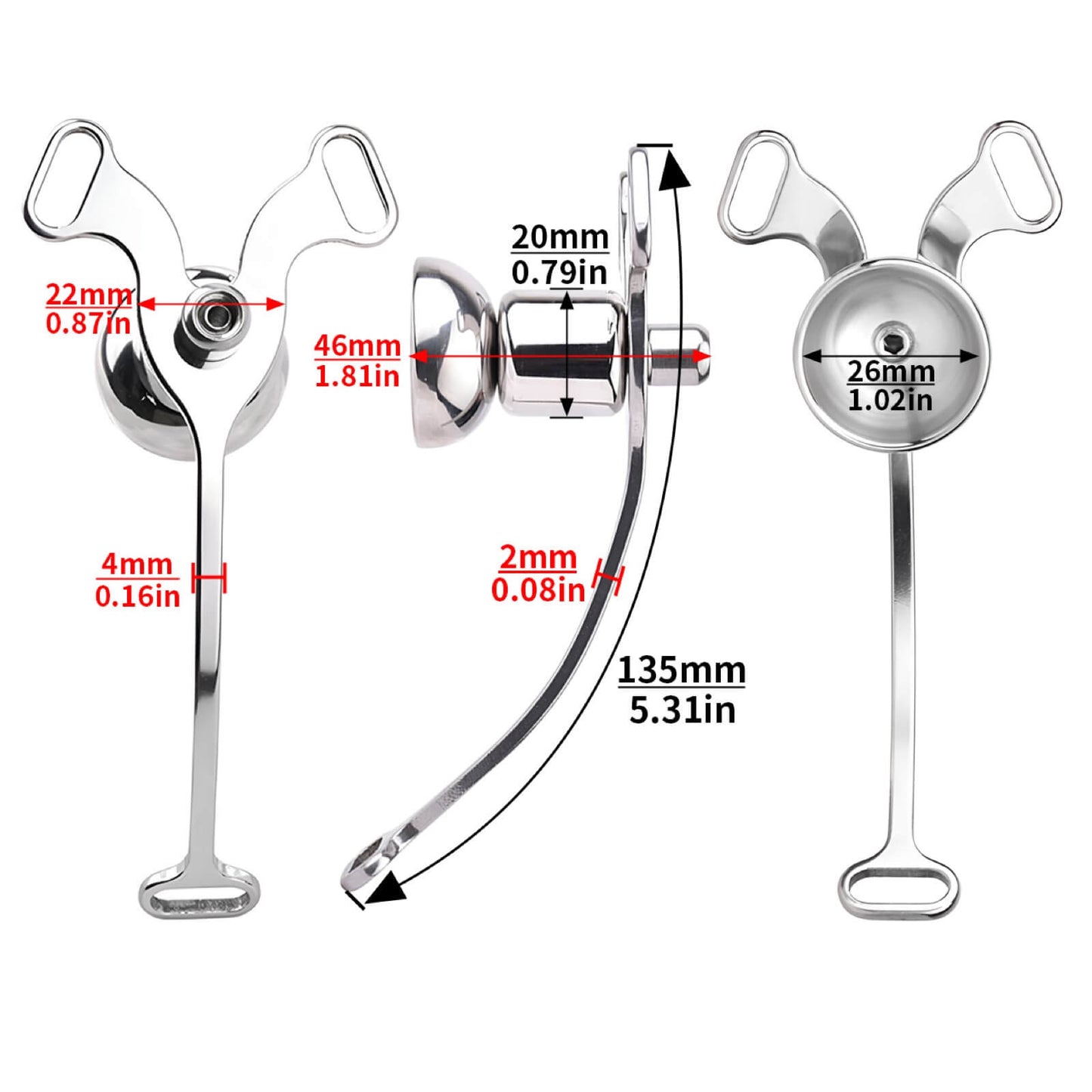 Flat Negative Chastity Cage With Silicone Realistic Dildo
