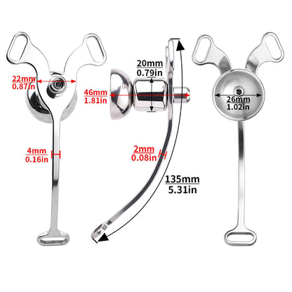 Flat Negative Chastity Cage With Silicone Realistic Dildo